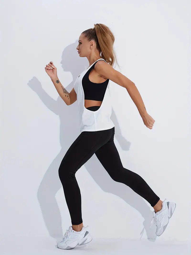 SPOR YOGA FİTNES EGZERSİZ RAHAT YUVARLAK YAKA KOŞU TANKI (TEK PARÇA İÇLİĞİ YOKTUR)