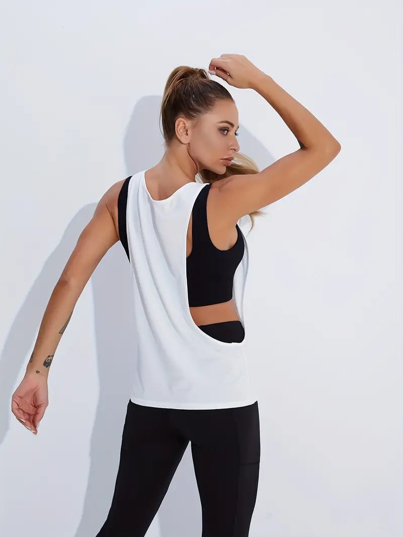 SPOR YOGA FİTNES EGZERSİZ RAHAT YUVARLAK YAKA KOŞU TANKI (TEK PARÇA İÇLİĞİ YOKTUR)