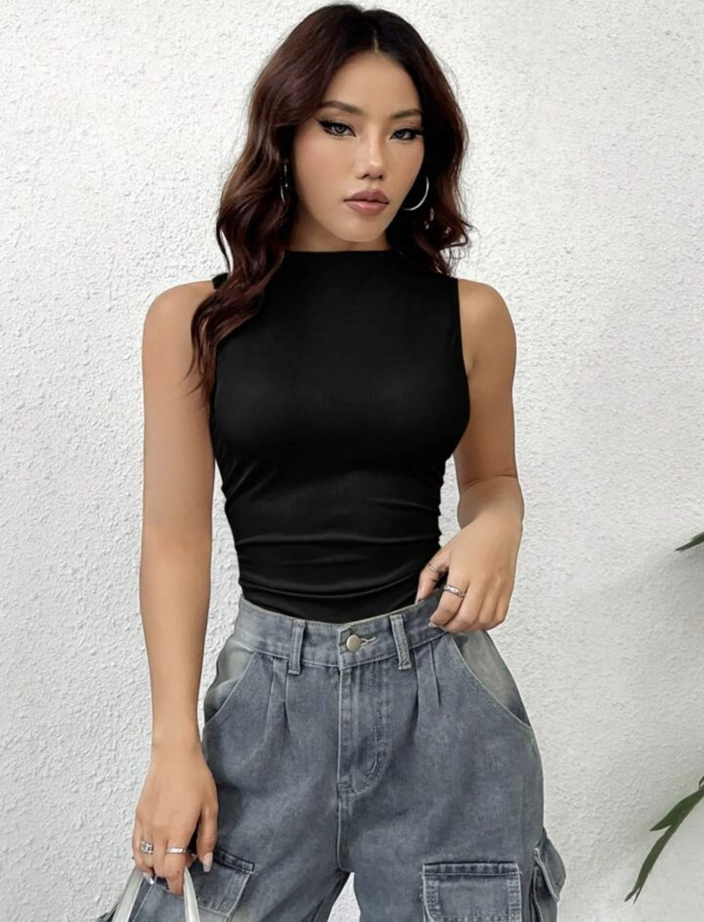 KADIN SİYAH BASIC ESNEK GÜNLÜK BODYSUIT