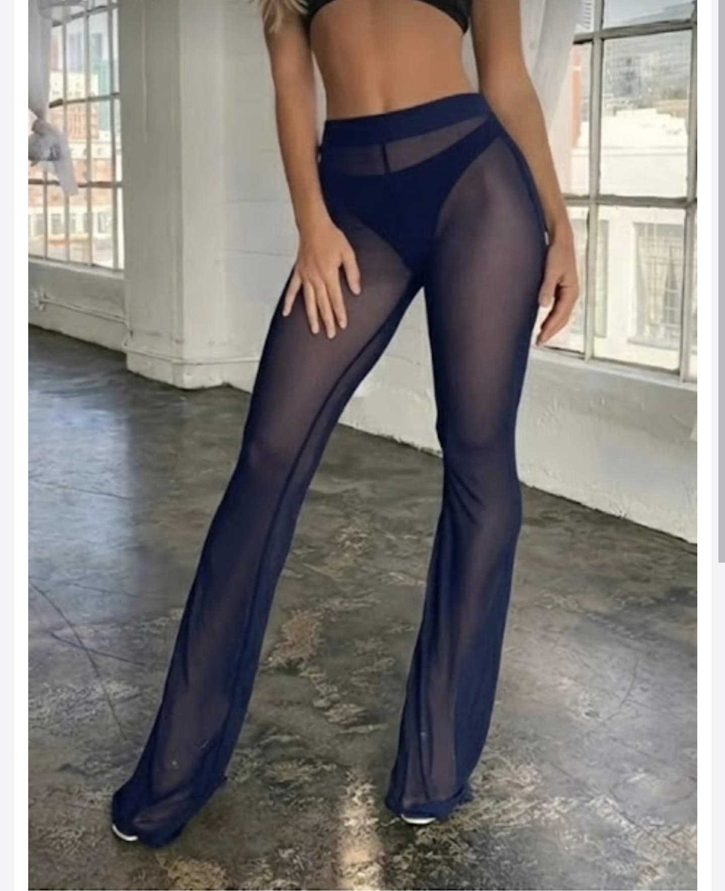 KİM Kİ O ÖZEL SERİSİ,YAZ SEKSİ ŞEFFAF MESH FLARE CASUAL UZUN PLAJ PANTOLON