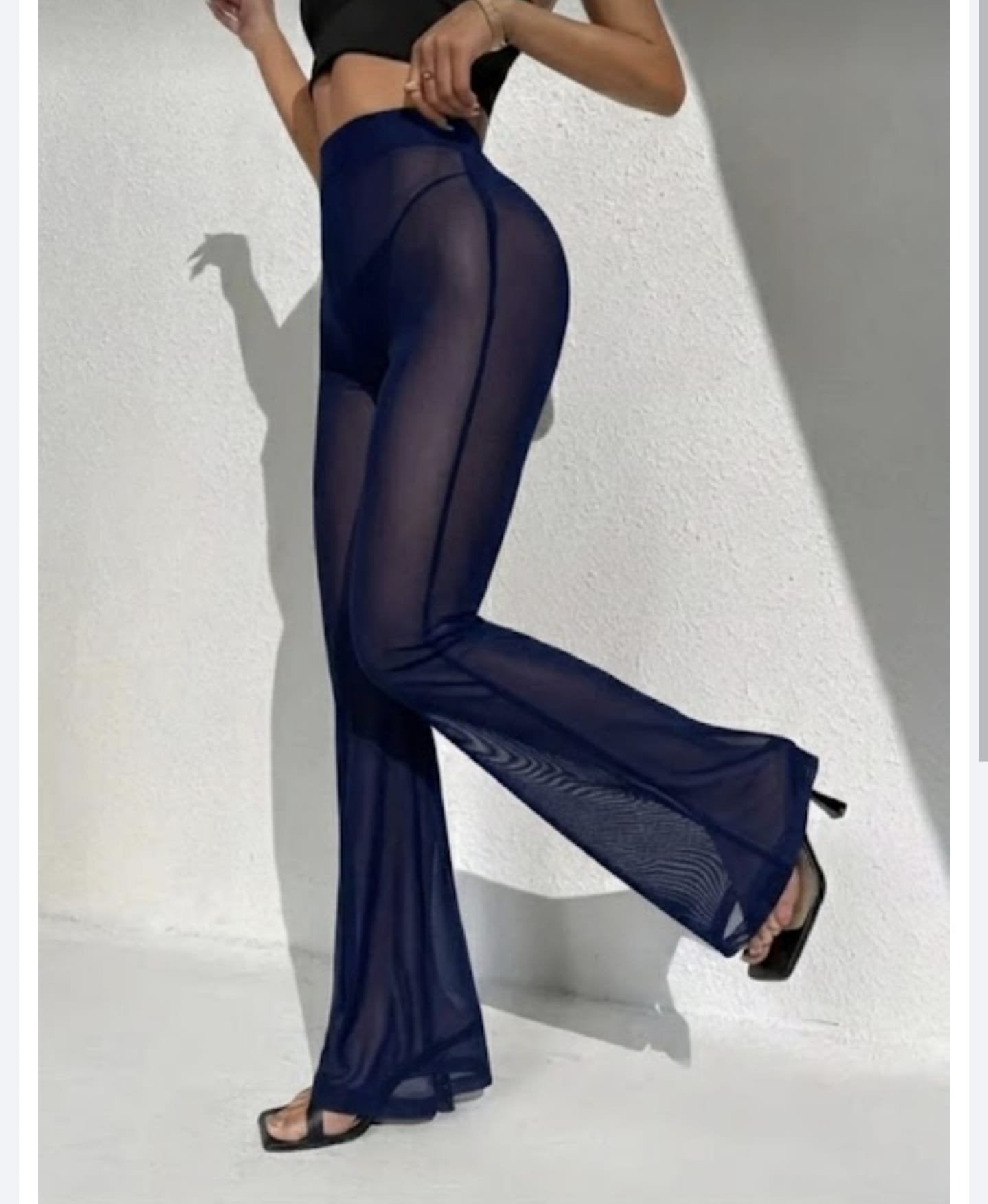 KİM Kİ O ÖZEL SERİSİ,YAZ SEKSİ ŞEFFAF MESH FLARE CASUAL UZUN PLAJ PANTOLON